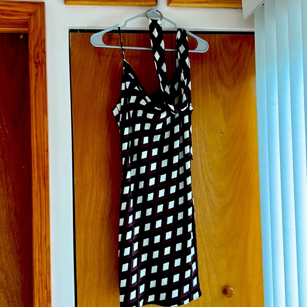 Black, Brown and white mini dress